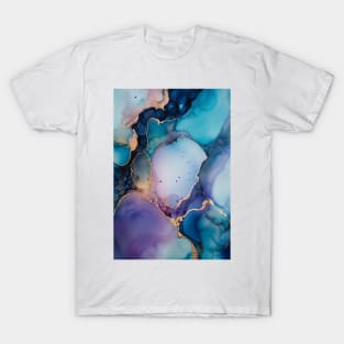 Indigo Haze - Abstract Alcohol Ink Art T-Shirt